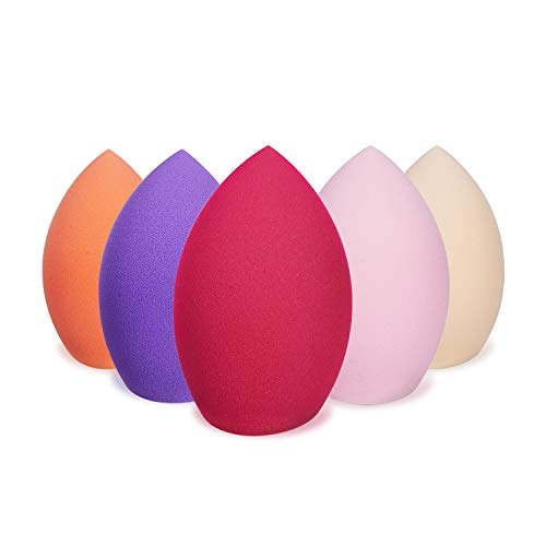 AMMIY 5 Unidades Esponja Maquillaje, Set de Makeup Blender Beauty para Base de Maquillaje, Ideal para Líquidos, Cremas y Polvos