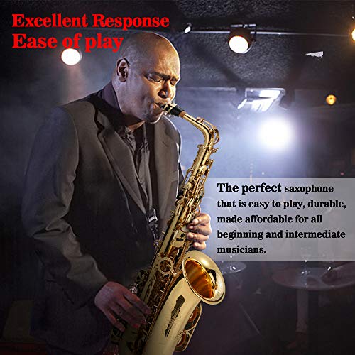 ammoon bE Alto Saxofon, Latón Lacado Oro E Flat Sax 802 Clave Tipo de Viento de Madera Instrumento