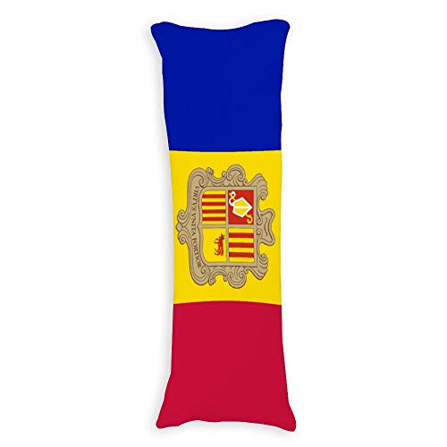 Andorra Flag Body Pillow Cover Pillowcases Cushion with Hidden Zipper Closure for Sofa Bench Bed Home Decor 20"x54"