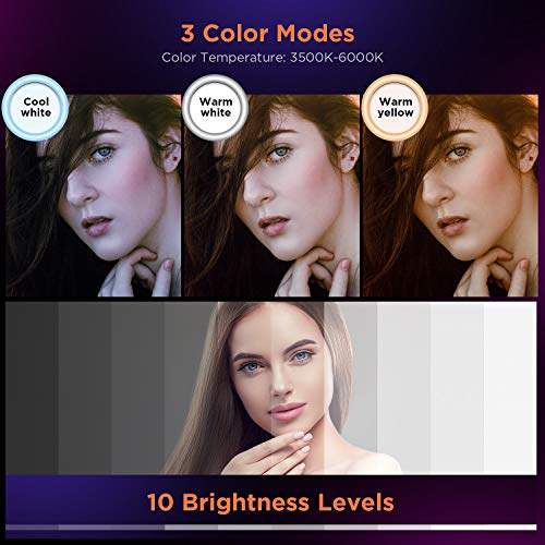 Anillo de Luz con Trípode, TURATA 12"/ 31cm Aro de Luz LED Adjustable Ring Light para Selfie con Soporte para Teléfono con Pantalla Táctil y Control Remoto TikTok/Youtube/Maquillaje/Vlog/Blog