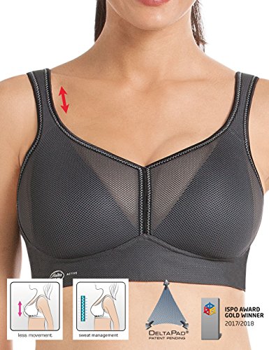 Anita Active Sport-BH Air Control Deltapad Sujetador Deportivo, Gris (Anthrazit 408), 100C para Mujer
