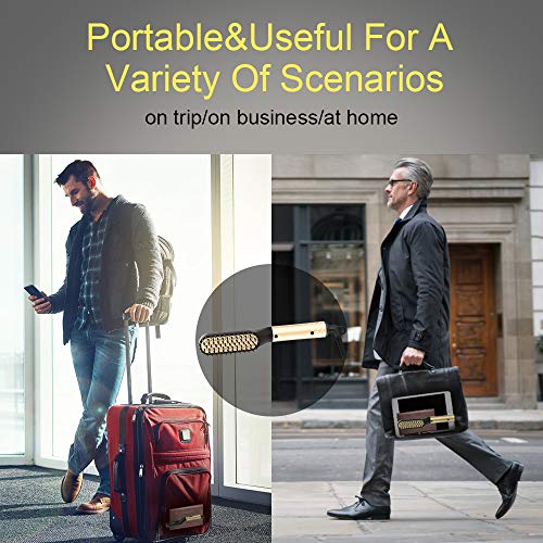 ANLAN Cepillo Alisador de Barba Plancha de Pelo Flequillo Eléctrico Profesional Peine de Peluquería Multifuncional Cepillo para Hombre Mujer