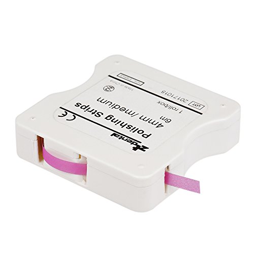 Anself 1 Rollo/Caja Blanqueadores de dientes Tira de Pulido Dental 4mm Blanqueamiento Dental Superficie y Diente Interdental (Rosa (medio), 1 pc)