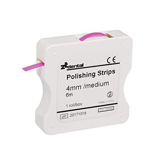 Anself 1 Rollo/Caja Blanqueadores de dientes Tira de Pulido Dental 4mm Blanqueamiento Dental Superficie y Diente Interdental (Rosa (medio), 1 pc)