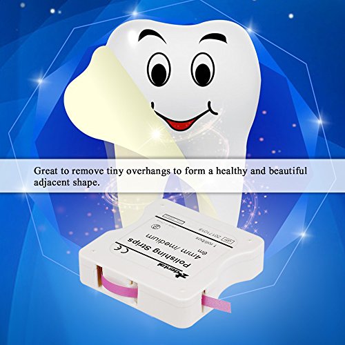 Anself 1 Rollo/Caja Blanqueadores de dientes Tira de Pulido Dental 4mm Blanqueamiento Dental Superficie y Diente Interdental (Rosa (medio), 1 pc)