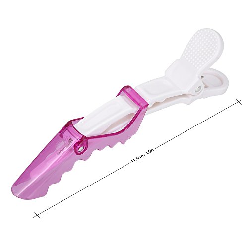 Anself Set de 10 Pcs Clips de ccdrilo de peluquería profesional plástico seccionamiento pinza de cabello peinado pelo