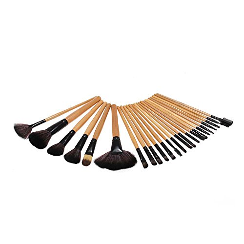 Anself - Set de brochas profesionales para maquillaje kit 24 piezas + bolsa, color negro