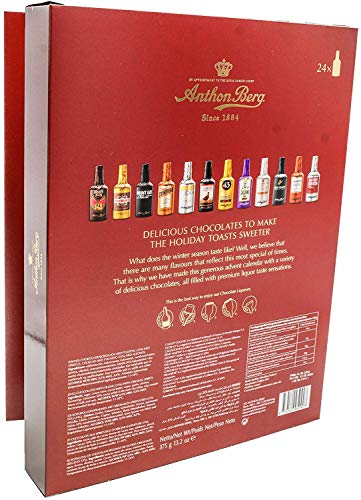Anthon Berg 24 días Licor de Chocolate Calendario de Adviento Rojo, 372g
