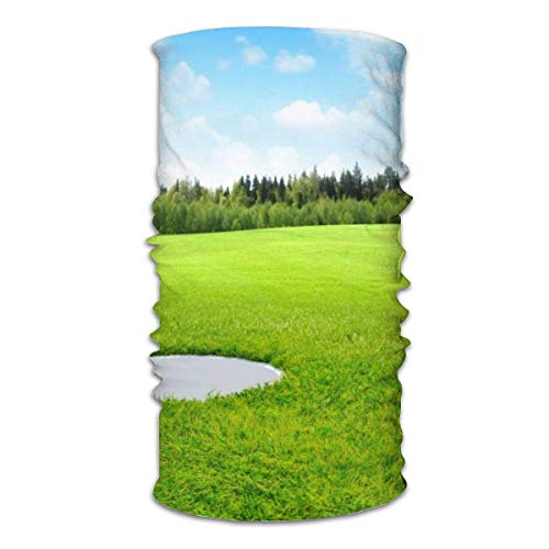 AOOEDM Golf Club and Ball In Green Grass Nature Forest A prueba de polvo A prueba de viento Variedad Pañuelo para la cabeza Bandanas, Calentador de cuello, Envoltura para la cabeza, Headwear Protecci