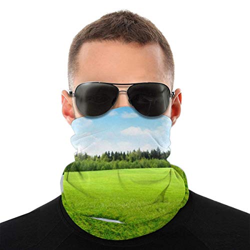 AOOEDM Golf Club and Ball In Green Grass Nature Forest A prueba de polvo A prueba de viento Variedad Pañuelo para la cabeza Bandanas, Calentador de cuello, Envoltura para la cabeza, Headwear Protecci