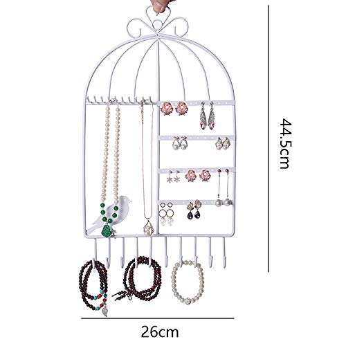 aoory - Soporte para joyas, diseño de jaula de pájaros, color negro