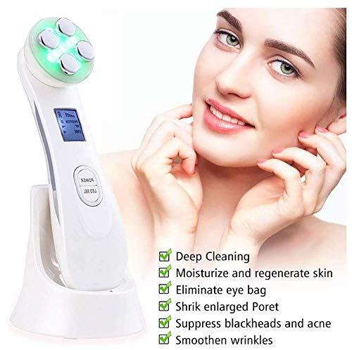 Aparato Facial de Radiofrecuencia Terapia de luz LED de 6 Colores Antiarrugas Antienvejecimiento Rejuvenecimiento Limpieza Profunda