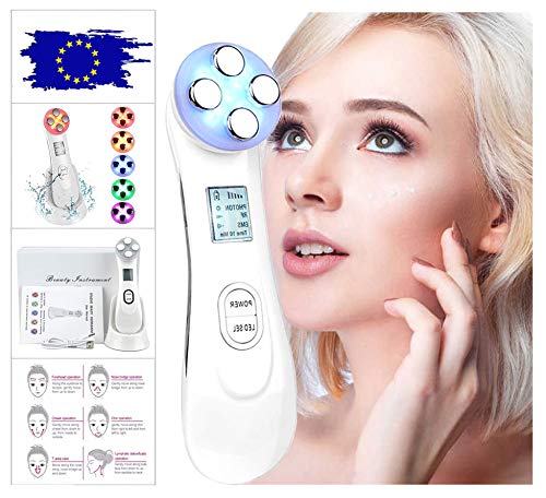 Aparato Facial de Radiofrecuencia Terapia de luz LED de 6 Colores Antiarrugas Antienvejecimiento Rejuvenecimiento Limpieza Profunda