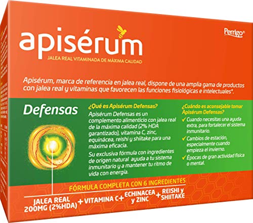 Apisérum Pack Defensas Cápsulas - 3 meses de tratamiento - Mantiene y refuerza las defensas - Multivitamínico con Jalea Real, Vitamina C, Echinacea, Zinc, Reishi y Shitake