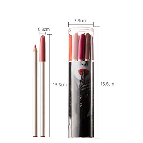 Apofly 1 Set Delineador De Labios 12 Colores Mate Impermeable Del Labio Del Lápiz Con El Maquillaje Caja De Almacenamiento Diario Para Las Mujeres (b)