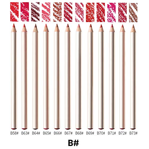 Apofly 1 Set Delineador De Labios 12 Colores Mate Impermeable Del Labio Del Lápiz Con El Maquillaje Caja De Almacenamiento Diario Para Las Mujeres (b)