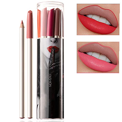 Apofly 1 Set Delineador De Labios 12 Colores Mate Impermeable Del Labio Del Lápiz Con El Maquillaje Caja De Almacenamiento Diario Para Las Mujeres (b)