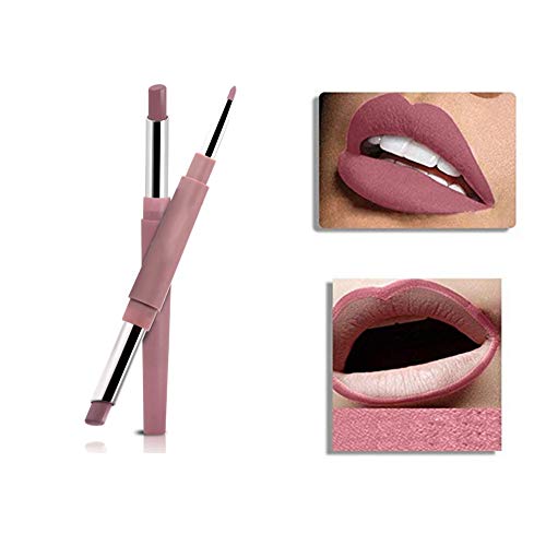 Apofly 2-en-1 Lápiz Labial Lápiz Delineador De Labios Doble Extremo Lasting Perfilador Impermeable Delineador De Labios Palillo De Lápiz Delineador Para Muchacha De Las Mujeres (06) 1 Set
