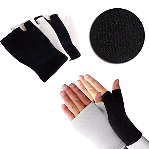 Apoyos 1pair Ultrafino Ventilar la muñeca Guardia Artritis Brace Ayuda de la Manga del Guante elástico Palma de la Mano de la muñeca (Color : Black)