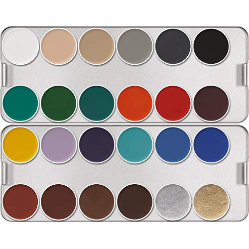 Aquacolor KRYOLAN maquillaje PALETA DE COLORES de metal 24