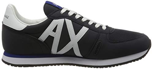 Armani Exchange Retro Running Sneakers, Zapatillas para Hombre, Azul (Navy+Op.White K487), 44 EU