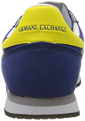 Armani Exchange Sneaker, Zapatillas para Hombre, Azul (Blue+Yellow K493), 40.5 EU
