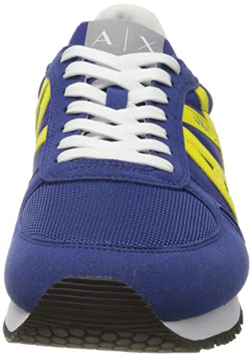 Armani Exchange Sneaker, Zapatillas para Hombre, Azul (Blue+Yellow K493), 40.5 EU