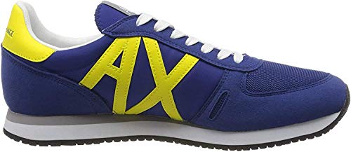 Armani Exchange Sneaker, Zapatillas para Hombre, Azul (Blue+Yellow K493), 40.5 EU