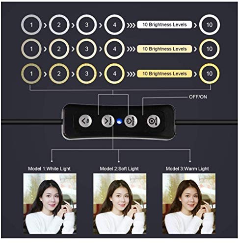 Aro de Luz con Tripode LED Ring Light Anillo Luz para Maquillaje, Tiktok, Live Stream, Fotografia, Vlog con tripode y Mando (Tamaño de Aro: 30cm)