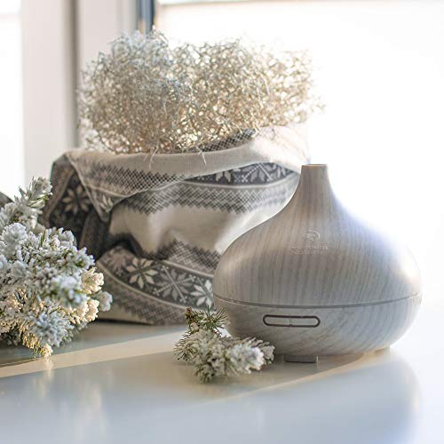 Aroma difusor de aceite esencial – Aire Humidificador 8.45oz (250ml), Quiet ultrasónico tecnología, 7 ajustes de luz LED, para un ambiente relajante, mejorar dormir y respiración, suave piel