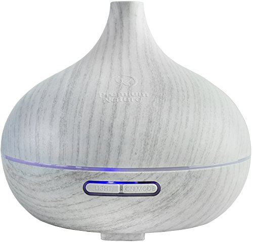 Aroma difusor de aceite esencial – Aire Humidificador 8.45oz (250ml), Quiet ultrasónico tecnología, 7 ajustes de luz LED, para un ambiente relajante, mejorar dormir y respiración, suave piel