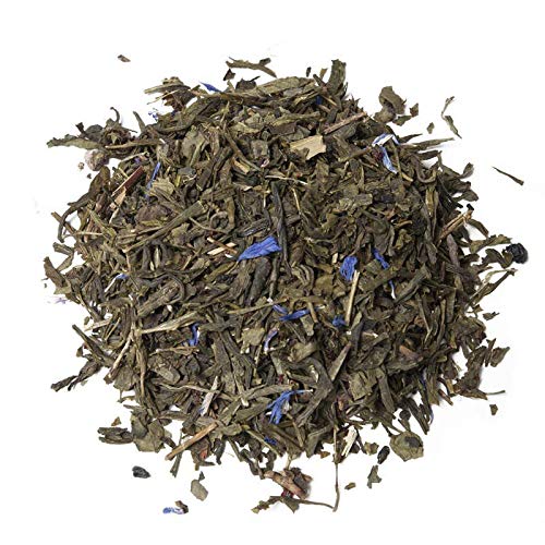 Aromas de Té - Té Verde Sencha Violeta con Grosella y Caramelo a Granel Sabor Caramelos de Violeta, 100 gr.