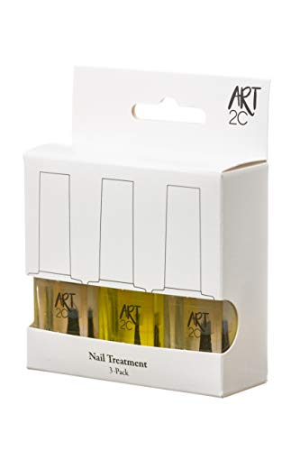Art 2C - Tratamiento para proteger y reparar las uñas, paquete de 3 productos: aceite embellecedor, endurecedor y brillo, 3 x 12 ml