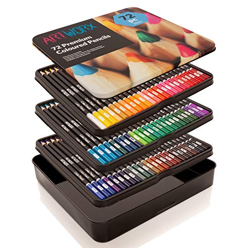 Artworx - Lápices de colores para artistas (72 unidades), color blanco