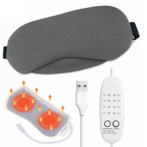 ascarillas de ojo con calefacción,USB de vapor caliente para dormir máscara de ojos para aliviar ojos esponjosos ojo de círculo oscuro,ojos secos, Blepharitis estrés,ojos cansados,control temperatura