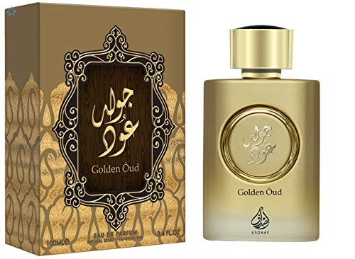 Asdaaf Golden Oud - Perfume con toques de almizcle, madera, vetiver y pachuli, 100 ml