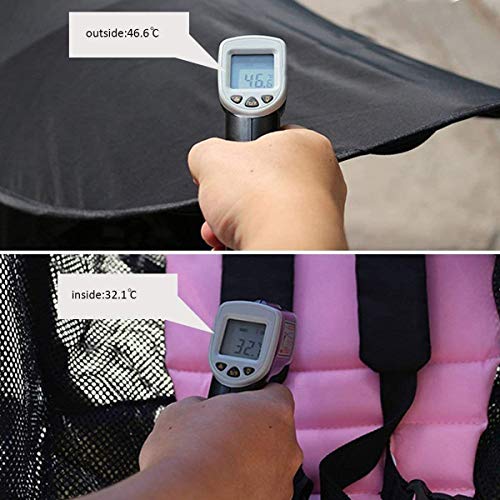 ASEOK - Funda para cochecito de bebé, toldo para cochecito de bebé, parasol para cochecito de bebé, parasol negro y cubierta opaca, protector solar, protección UV de verano