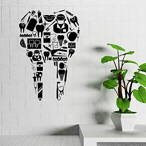 ASFGA Calcomanías de Pared de clínica Dental Dientes Dentista médico Hospital Farmacia decoración de Interiores Pegatinas de Vinilo para Puertas y Ventanas Mural Creativo