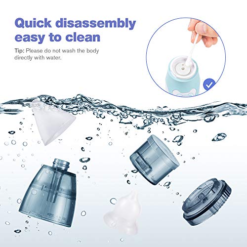 Aspirador Nasal, Aspiradores Nasales Electrico y Limpiador de Oidos, Sacamocos Bebe con 4 Puntas Reutilizables, Aspirador Portátiles de Mocos para Bebés, Regalo para Niños Pequeños Recién Nacidos