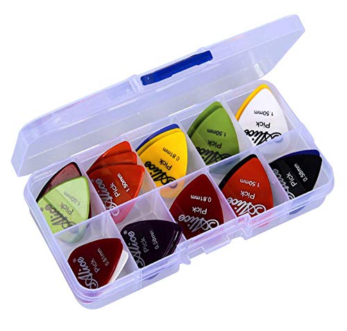 astropick – Caja de 40 púas para guitarra eléctrica, acústica, bajo, o Folk – 6 capas),: 0.58/0.71/0.81/0.96/1.20 y 1.50 (mm) – para hombre y mujer – Pico, pestaña, Pick, Plectro