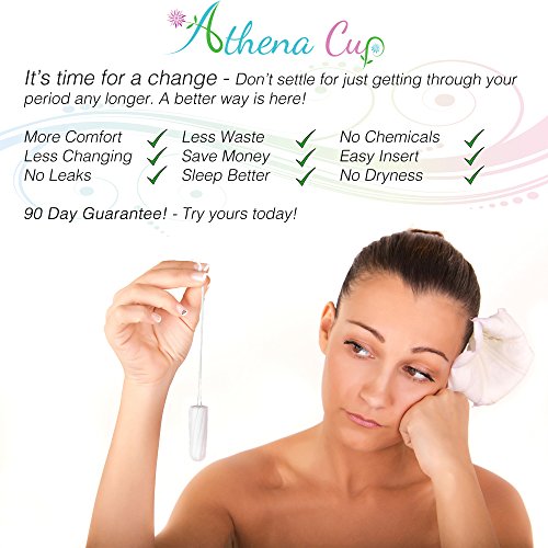 Athena Copa Menstrual – La copa menstrual más recomendada - Incluye una bolsa de regalo - Talla 2, Violeta transparente - ¡Ausencia de pérdidas garantizada!