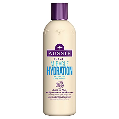 Aussie Miracle Hydration Champú, su Fórmula Hidrata y Revitaliza Intensamente el Cabello Estropeado - 300 ml