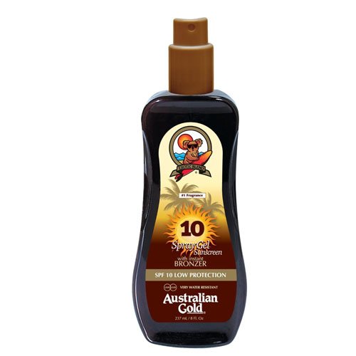 Australian Gold Sunscreen Spf10 Spray Gel With Instant Bronzer 237 Ml 1 Unidad 237 ml