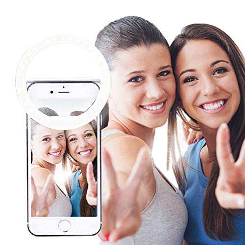 AUTOPkio Selfie la luz del Anillo, la iluminación Recargable Selfie suplementario Mejora Nocturna Oscuridad Selfie 36 del Anillo de luz LED USB para la fotografía teléfonos Inteligentes (Blanco)