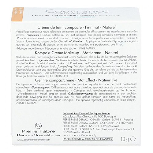 Avene Couvrance - Maquillaje compacto (mate, 10 g)