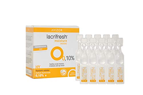 Avizor Lacrifresh Moisture 0,10%. Monodosis 20 ampollas 0,4 ml de gotas oculares para aliviar los síntomas de la irritación ocular.