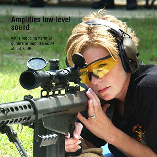 Awesafe GF01+ Casco Tiro Electronico Protectores Auditivos Especialmente Diseñados para Cazadores y Tiradores, NRR 22,Ideal para Disparar y Cazar (Camuflaje),+Funda de Almacenamiento (Verde)