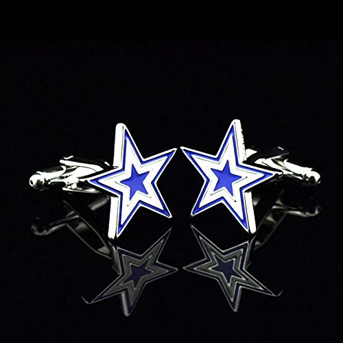 AYDOME Gemelos Boda Gemelos de Hombregemelos para Boda Pentágono Estrella Gemelos Camisa Hombre Azul