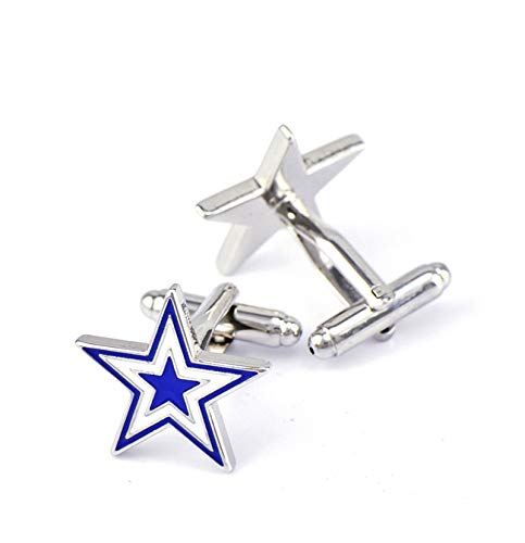 AYDOME Gemelos Boda Gemelos de Hombregemelos para Boda Pentágono Estrella Gemelos Camisa Hombre Azul