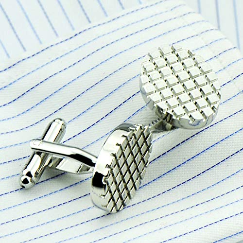 AYDOME Gemelos para Camisa Hombregemelos de Oval Gemelo de Hombre Plata